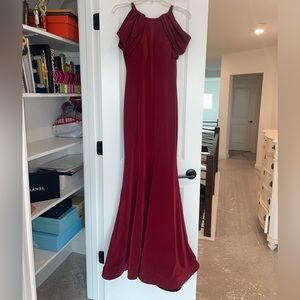 Maroon prom gown